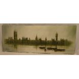 John Bampfield - oil on canvas The Houses of Parliament, signed,