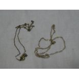 Two various 9ct gold fine link chain necklaces