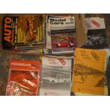 A selection of 1970's model magazines including Miniature Auto, Scale Models, Four Small Wheels,