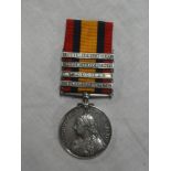 A Queen's South African medal with four bars (OFS/TRANS/SA1901/SA1902) awarded to No. 4242 Pte. G.