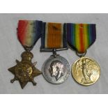 A 1914 star trio of medals awarded to No. 3-4951 Pte. R. J.