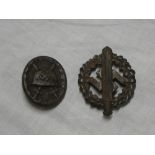 A German Second War Wound badge, black grade,