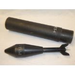 An HE54 practice mortar grenade in part tube