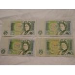 Four various British bank notes signed Page