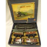 Hornby 0 gauge - tinplate clockwork LMS train set comprising clockwork reversing locomotive,