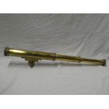 A brass two-draw telescope 27" long overall