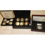 A cased set of five silver-plated 100th Anniversary of the House of Windsor crowns with certificate;