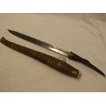 An unusual Eastern sword with 18" single-edged blade,