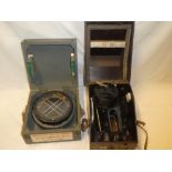 An old RAF aircraft bubble sextant in fitted case and an Air Ministry type P10 aircraft compass in