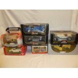 A selection of large scale boxed die-cast vehicles including Ford V8 Dales Falmouth delivery van,