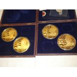 Four large gilt medallions - Presidents of the United States of America including Abraham Lincoln,