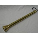 An unusual long brass mining related hand torch 19" long