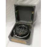 An RAF type P10 aircraft compass in fitted wooden case