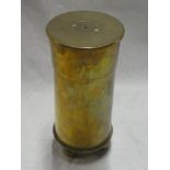 A First War brass trench art shell case container and cover constructed from an 18pr shell case