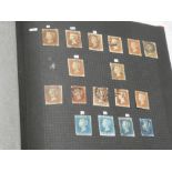 An album of GB stamps Victoria onwards including 1d black, four margin 2d blue,