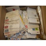 A box containing hundreds of World postal covers, postal history etc.