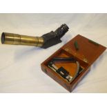 A brass mounted high-angle artillery gun telescope by W. Ottway & Co.