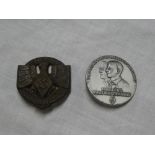 Two original German Second War Party badges including 1937 Nordsee aluminium badge and 1936 Hitler