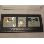 A sterling silver proof limited edition Apollo-Soyuz space mission 1975 medallion with cover