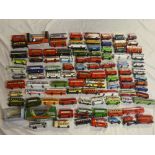 A large selection of various die-cast buses including Lledo, EFE, Matchbox, Days Gone etc.