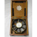 A brass mounted gun-metal mine engineer's anemometer in fitted mahogany case by A. Leach & Co.