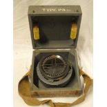 A Second War RAF type P8 aircraft compass (af) in fitted wooden box