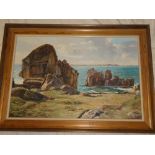 Nancy Bailey - oil on canvas "Outer Head, Peninnis, St Mary's, Isles of Scilly", signed,
