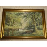 Akin - oil on canvas "Tranquil Moments - Frenchman's Creek Cornwall", signed,