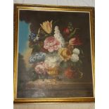 Jan - oil on canvas 20th Century study of flowers in a vase, signed,