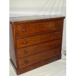 A mid Victorian mahogany secretaire-style chest with part fitted drawer above three long drawers
