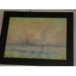 William Ko - watercolour "View of Hong Kong, signed,