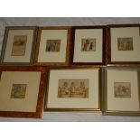 Eight various coloured prints after Kate Greenaway depicting children (8)