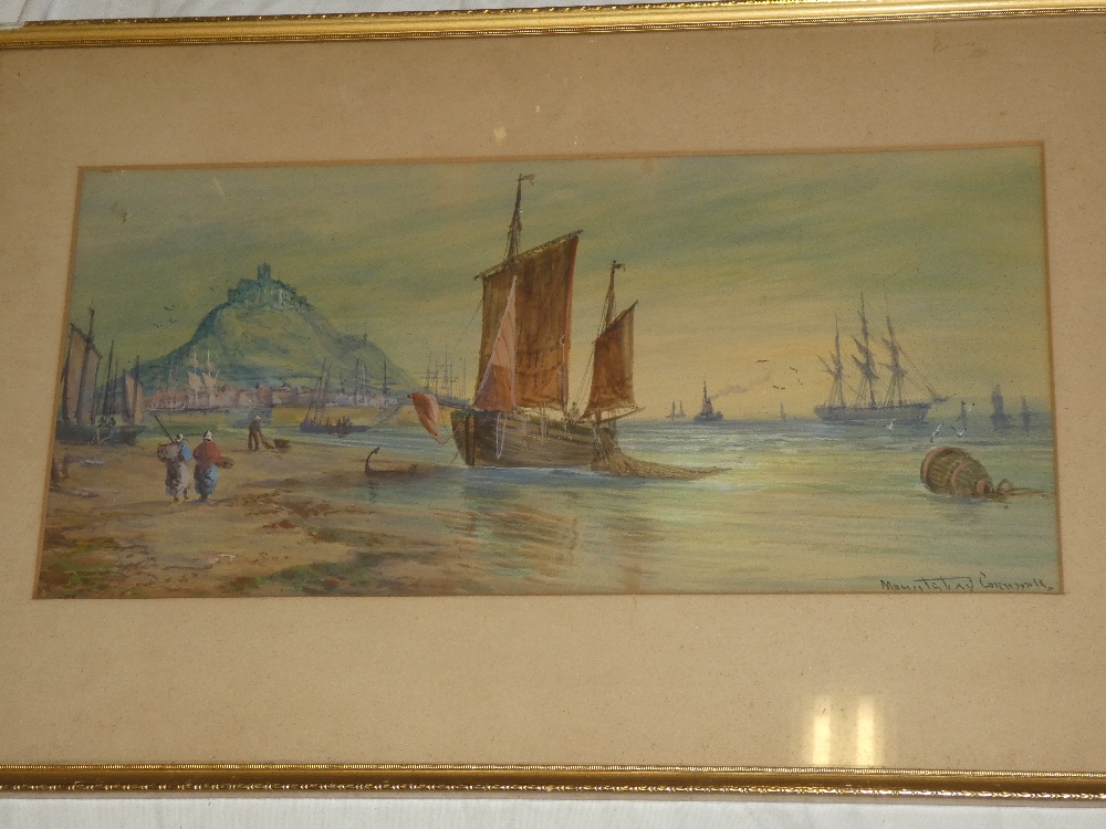 Artist Unknown - watercolour "Mount's Bay, Cornwall", inscribed,
