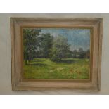 J** Chalker - oil on canvas "Rural Scene with Trees", signed,