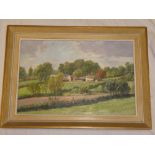 W** Lambert Bell - oil on board "Farm near Chagford, Devon", signed,