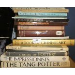 Various art and pottery related volumes including a Book of Chinese Art; the Tang Potter;