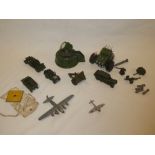 A selection of various military diecast vehicles including Astra Rocket Launcher with searchlight;