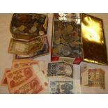 A large selection of mixed Foreign coins and bank notes