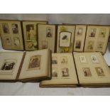 Five Victorian leather bound photograph albums containing a large selection of Victorian cabinet