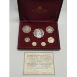 An Edward VIII centenary pattern seven-piece silver coin set,