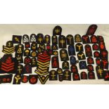 A large collection of various Royal Navy cloth and embroidered wire Proficiency,