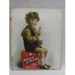 An old coloured card advert for McVitie & Price's biscuits 19½" x 16"