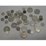 Twelve various pre-1947 silver half crowns and over 40 pre-1947 silver 6d coins