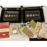 A Coins of World War I Numismatic five piece coin set plated in 22ct gold,