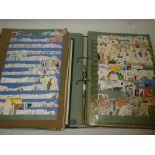 Two large folders containing a large selection of mixed World stamps