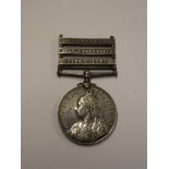 A Queen's South Africa medal with three bars (Cape Colony/OFS/Transvaal) awarded to No. 1807 Pte. F.