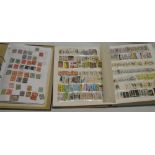 A folder album and stock book containing a large selection of Australia stamps,