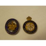 An unusual First War London Telegraph Service enamelled air raid lapel badge and an enamelled