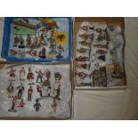 A selection of various painted white metal soldier figures,