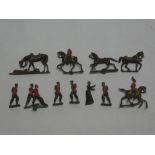A small selection of painted lead miniature soldiers circa 1850 and possibly dating from the Crimea